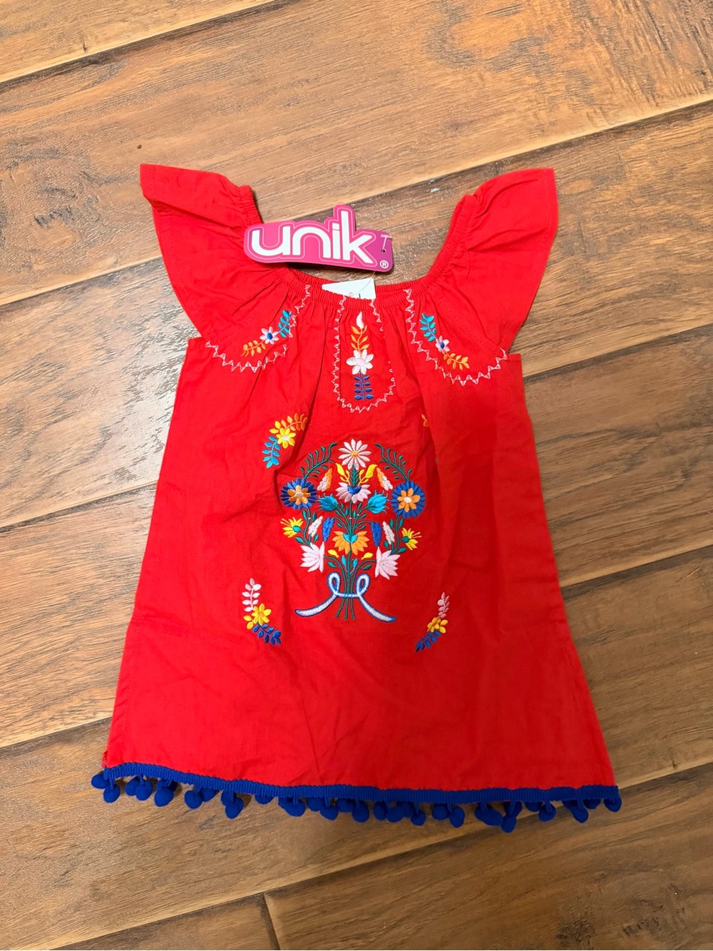 NWT Unik Spanish Style Embroidered Baby Dress 12 month